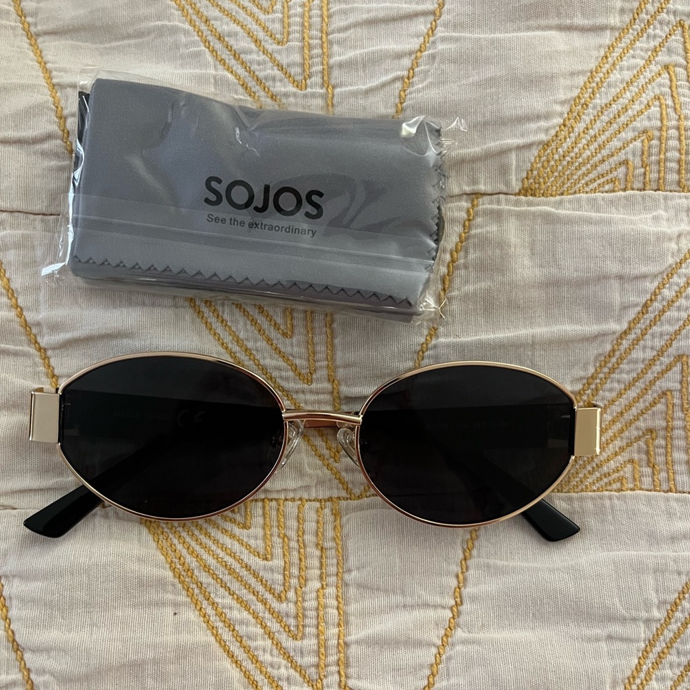Gold Frame Black Lens Sunglasses